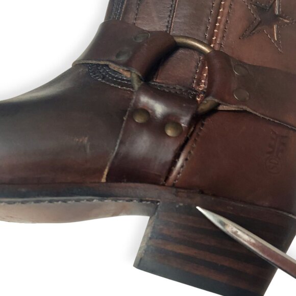Frye 150th Anniversary Harness Flag Americana Short Boot Brown  Made in USA SZ 8 - Picture 5 of 10